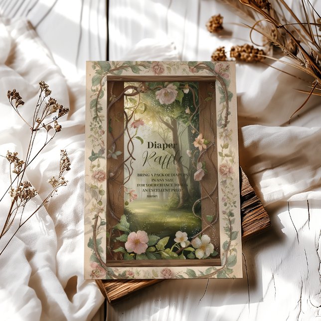 Boho Woodland Forest Raffle Diapper Begleitkarte (Von Creator hochgeladen)