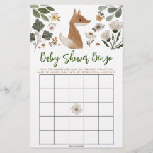 Boho Woodland Fox Brautparty Bingo Game