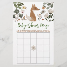 Boho Woodland Fox Brautparty Bingo Game