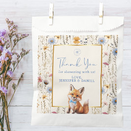 Boho Woodland Fox Dusty Blue Baby Dusche Geschenktütchen