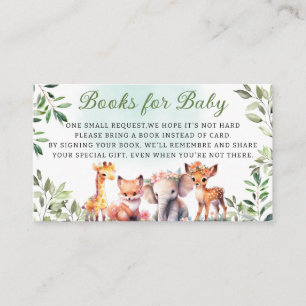 Boho Woodland Greenerals Animals Bücher für Baby Begleitkarte