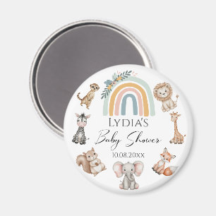 Boho Woodland Jungle Animals Babydusche Magnet