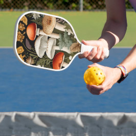 Boho Woodland Mushrooms Wildflower Garden Pickleball Schläger