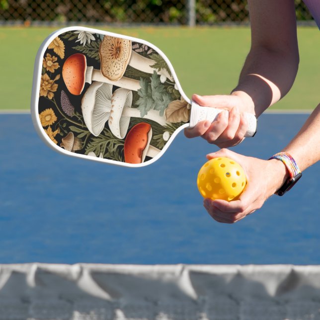 Boho Woodland Mushrooms Wildflower Garden Pickleball Schläger (InSitu)