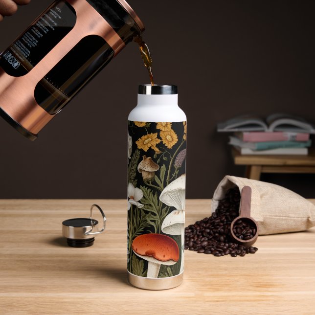 Boho Woodland Mushrooms Wildflower Garden Sports Trinkflasche (Kaffee (gedreht))