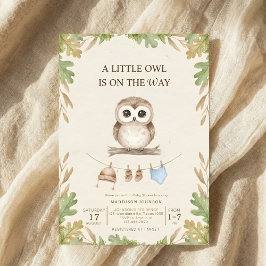 boho woodland owl greenery baby shower einladung