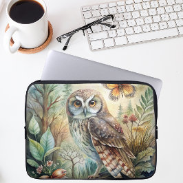 Boho Woodland Owl Laptopschutzhülle