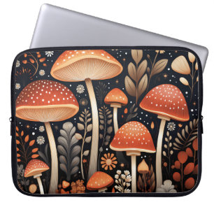 Boho Woodland-Pilzmuster Laptopschutzhülle