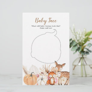 Boho Woodland Pumpkin Baby Shower Baby Face