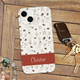 Boho Woodland Winterberry Pattern Case-Mate iPhone 14 Hülle