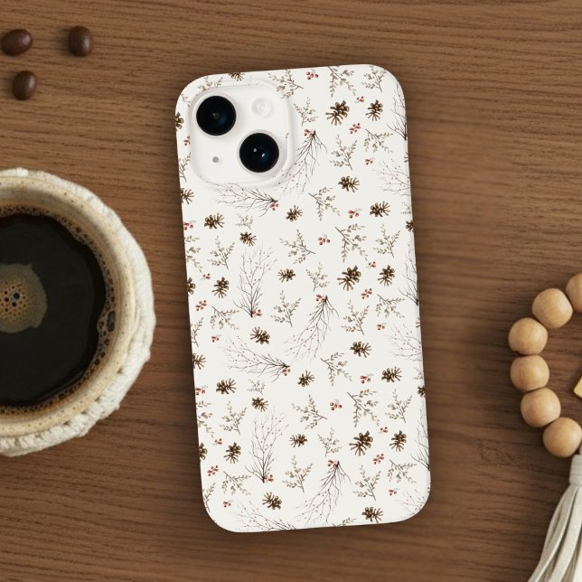 Boho Woodland Winterberry Pattern Case-Mate iPhone Hülle (Von Creator hochgeladen)