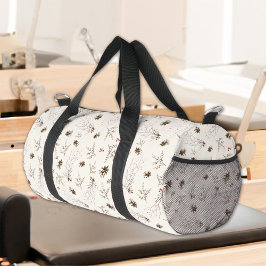 Boho Woodland Winterberry Pattern Duffle Bag