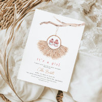 Boho Wreath Baby Girl Blush Tan Baby Dusche