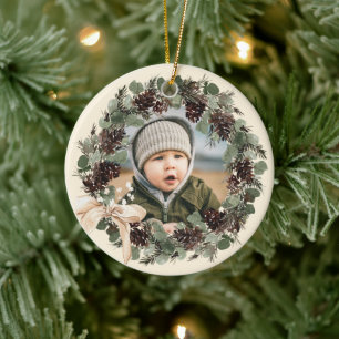 Boho Wreath Foto Keepake Keramik Ornament