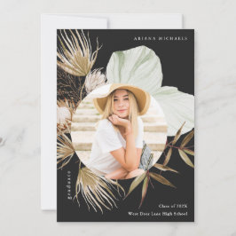 Boho Wreath One Foto Graduation Party Einladung