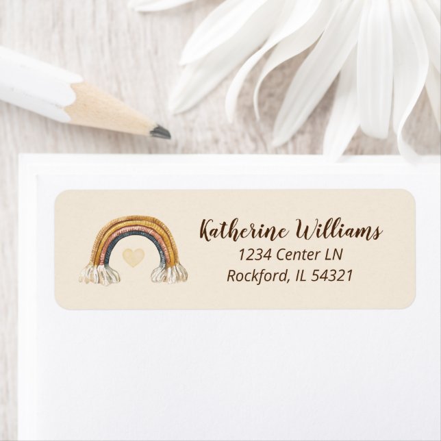 Boho Wstercolor Rainbow Baby Showlabel (Insitu)