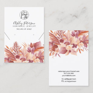 Boho Wüste Blumen Logo Schmuck Ohrring Halskette Visitenkarte