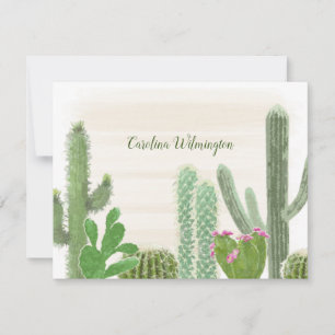 Boho Wüste Cacti Wasserfarben Florenkaktus Mitteilungskarte