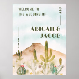 Boho Wüste Cactus Arizona Hochzeitsempfang Poster