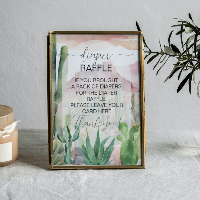 Boho Wüste Cactus Baby Duwer Winkler Raffle Sign Poster (Von Creator hochgeladen)