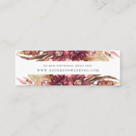 Boho Wüste Floral Wedding Website Cards Mini Visitenkarte