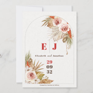 Boho Wüste florale Erde tönt Hochzeit Save The Date