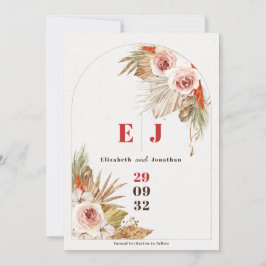 Boho Wüste florale Erde tönt Hochzeitsfest Foto Save The Date
