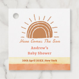 Boho Wüste kommt hier die Son Baby Dusche Geschenkanhänger