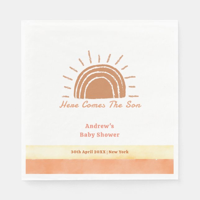 Boho Wüste kommt hier die Son Baby Dusche Serviette (Vorderseite)