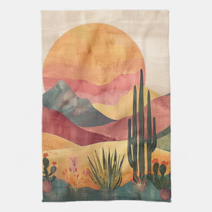 Boho Wüste Landschaft - Südwestliche Natur Geschirrtuch