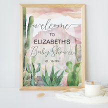 Boho Wüste Nature Cactus Baby Shower Begrüßungszei