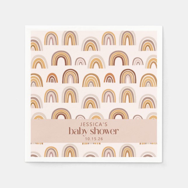Boho Wüste Regenbogen Neutral Custom Baby Shower Serviette (Vorderseite)