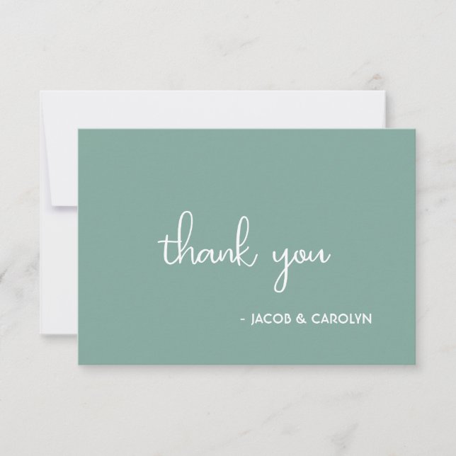Boho Wüste Sage Green Wedding Dankeschön Karte (Vorderseite)