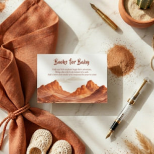 Boho-Wüsten-Berg-Baby-Party-Bücher für Baby Begleitkarte