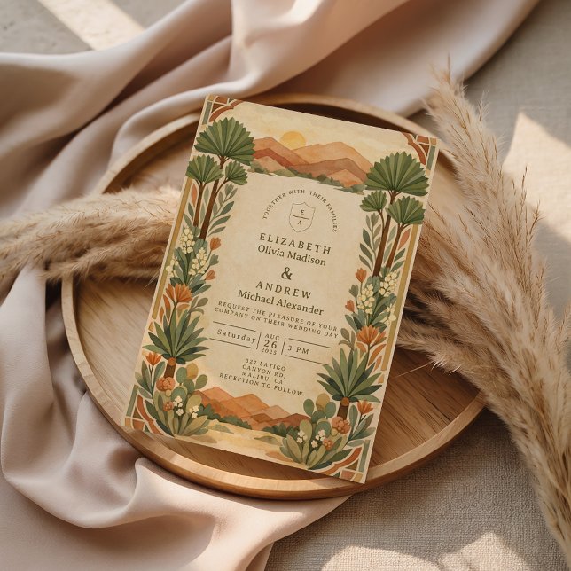 Boho-Wüsten-Botanical-Hochzeit Einladung (Von Creator hochgeladen)