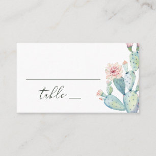 Boho-Wüsten-Botanical-Hochzeit Wasserfarben-Kakt Platzkarte