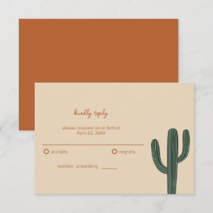 Boho-Wüsten-Hochzeit einfach RSVP Karte