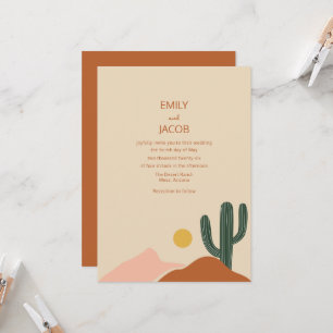 Boho-Wüsten-Hochzeitseinladung einfach Einladung