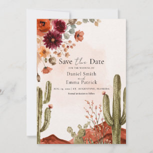 Boho-Wüsten-Mexiko-Kaktus-Boheme-Hochzeitseinladun Einladung