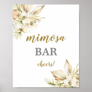 Boho-Wüsten-Schild mit getrockneten Palmen Mimosa  Poster