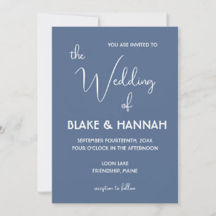 Boho-Wüsten-Staubblau-Minimalisten-Hochzeit Einladung