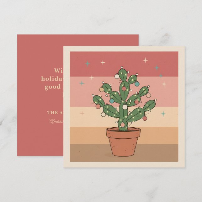 Boho-Wüsten-Weihnachtsgrußkarte Feiertagskarte (Vorne/Hinten)