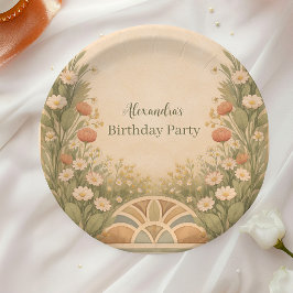 Boho-Wüsten-Wildblumen-Geburtstag Pappteller