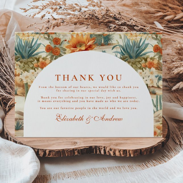 Boho-Wüstenbogen-Hochzeit Dankeskarte (Von Creator hochgeladen)