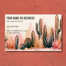 Boho-Wüstenkaktus-Aquarell-Design