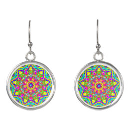 Boho Yellow Blume Star Mandala Ohrringe