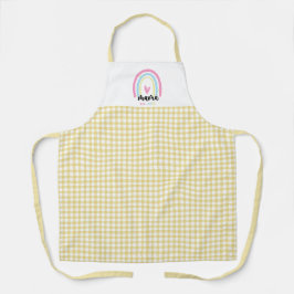 Boho Yellow Gingham Custom Mama Est. Year keepsake Schürze