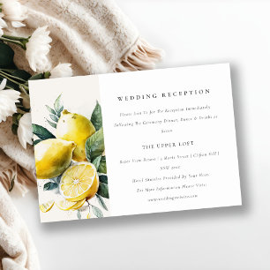 Boho Yellow Lemon Garden Wedding Empfang Begleitkarte