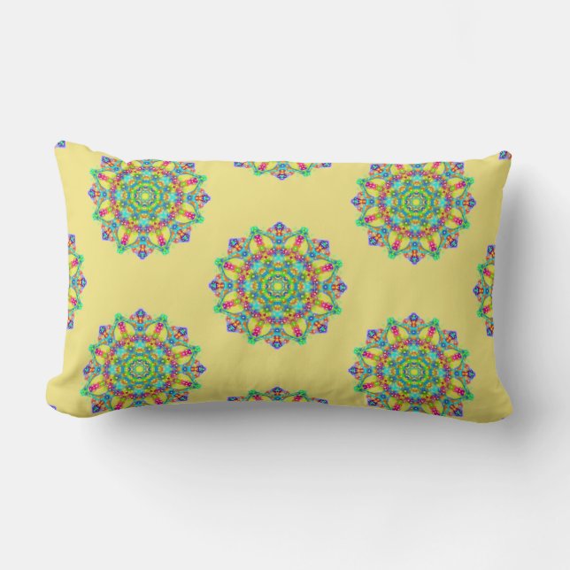 Boho Yellow Mandala Pattern Lendenkissen (Vorderseite)