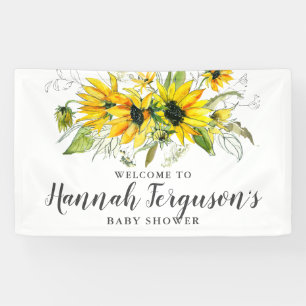Boho Yellow Sonnenblume Blütendusche Banner